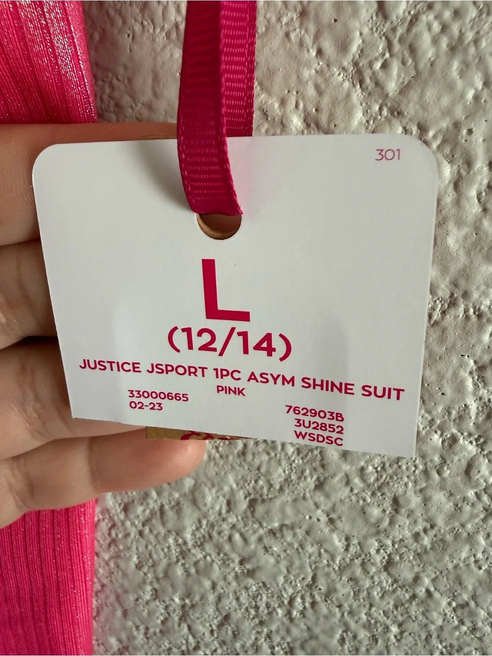 Justice Pink Asymmetrical Shine One-Piece